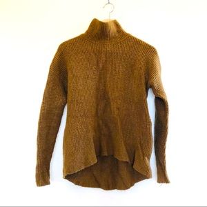 Madewell Wool Alpaca Mock Neck high low sweater XS